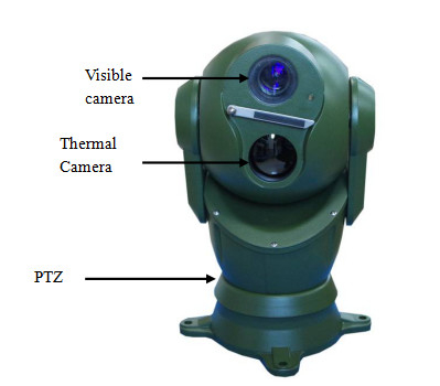 cámara termal dual de Ptz de la gama larga de la cámara de la bóveda del zoom óptico 30X para el vehículo montado