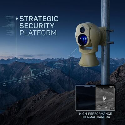 Distancia de detección Vehículo 13km Hombre Cámara infrarroja de largo alcancePlataforma óptica electrónica de espectro múltiple Lente térmica para seguridad