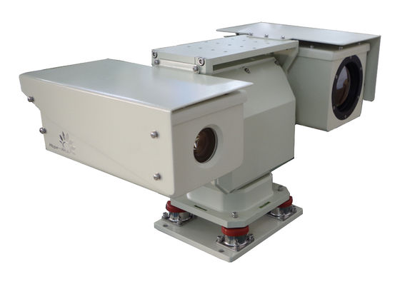 Cámara de la toma de imágenes térmica del Dual-sensor PTZ, cámara militar del montaje del vehículo del grado