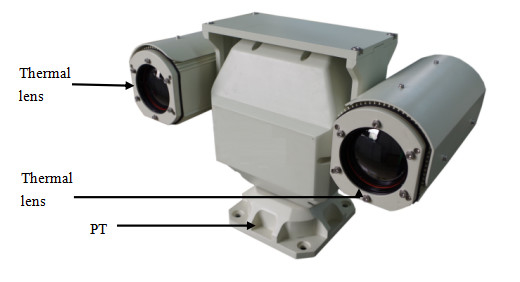 Vigilancia montada vehículo dual de Ptz de la cámara de la toma de imágenes térmica de la gama larga del sensor